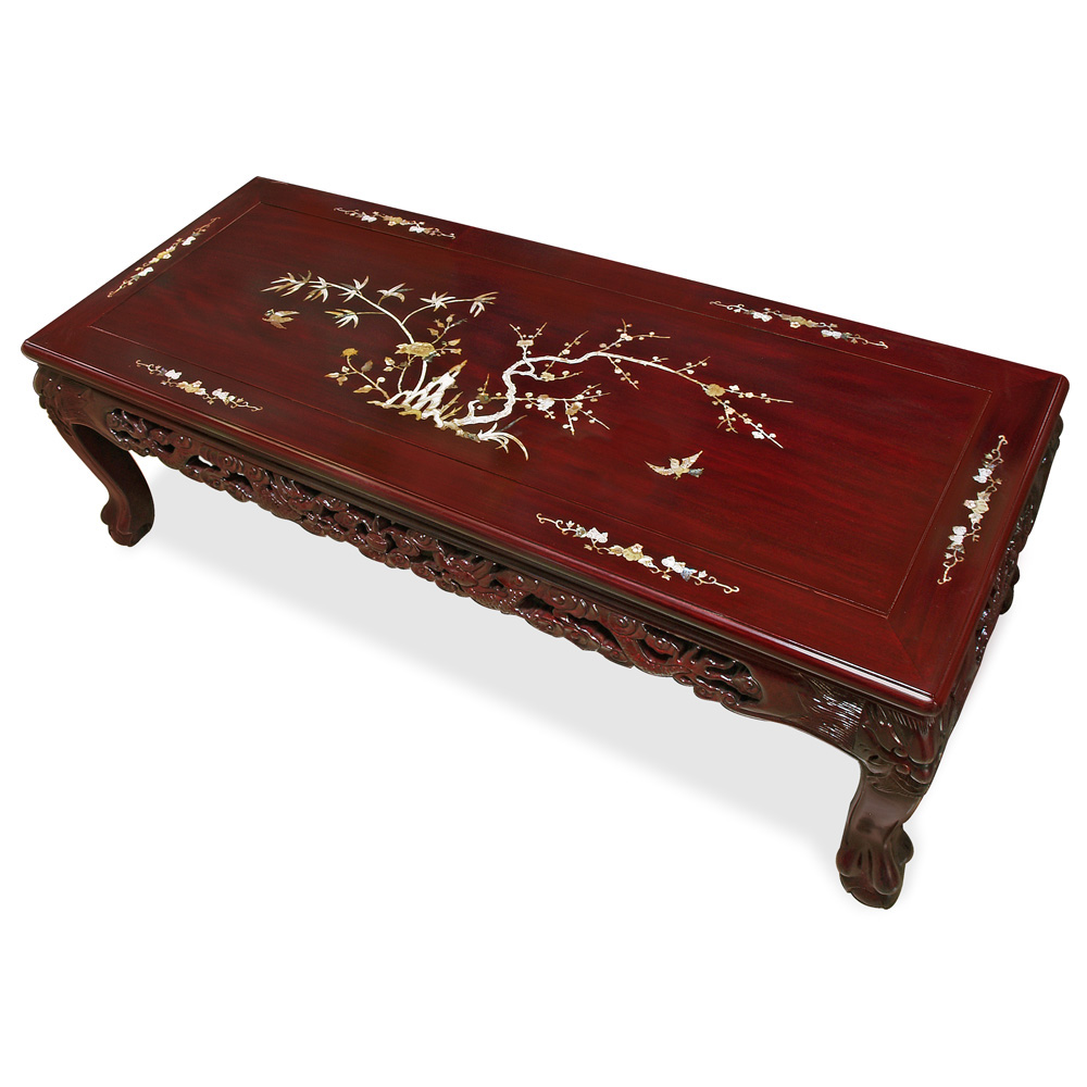 Rosewood Tiger Claws Coffee Table with Mother Pearl Inlay