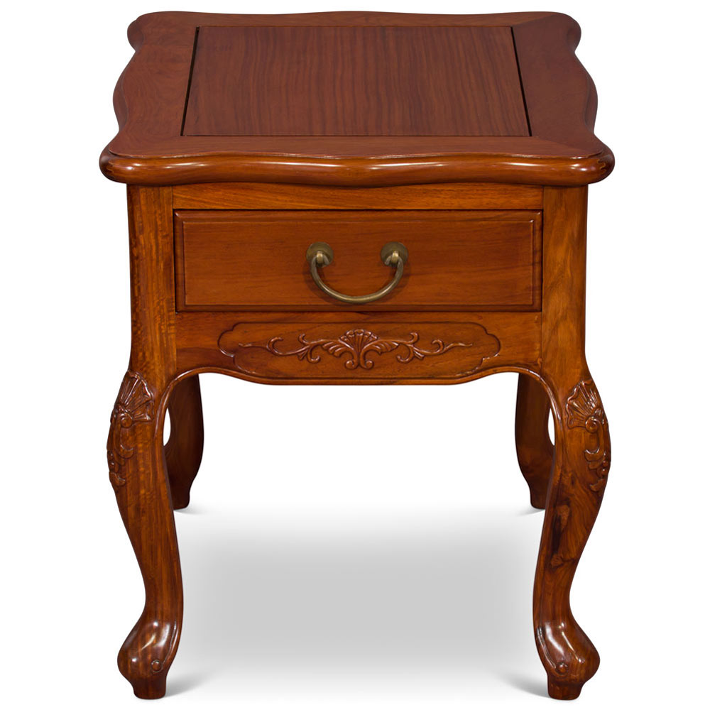 Natural Finish Rosewood Oriental Lamp Table