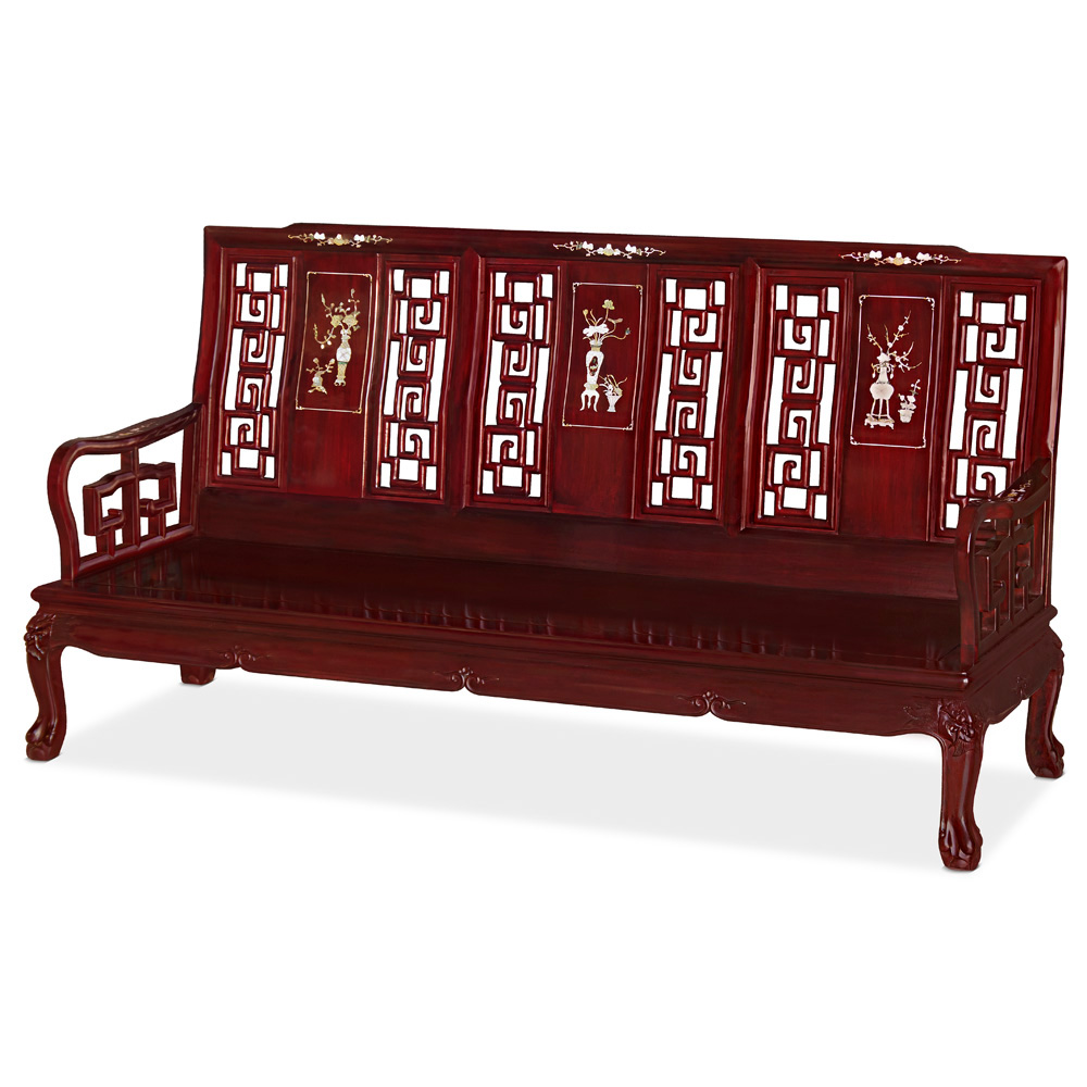 Rosewood Tiger Claw with Mother Pearl Inlaid Sofa Set (6pcs)
