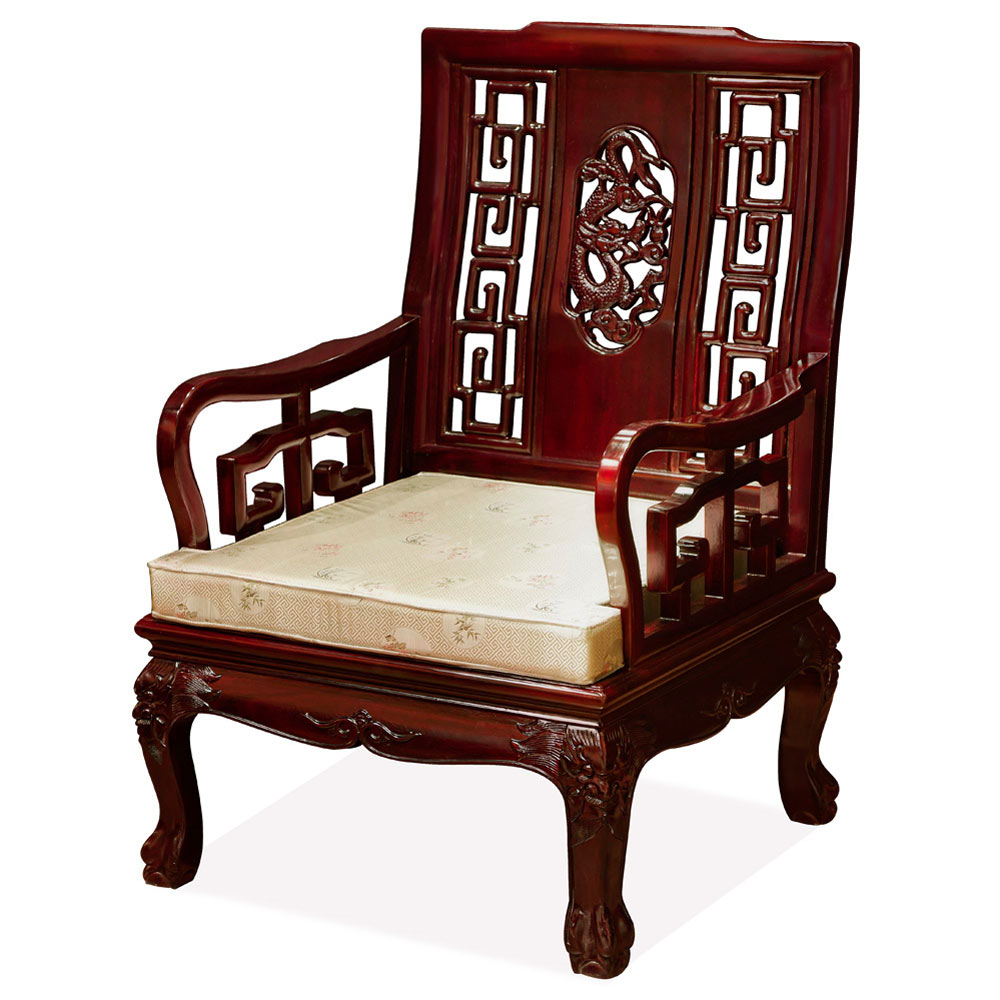 Chinese Longevity Symbol Design White Sofa Chair Cushion (#08)