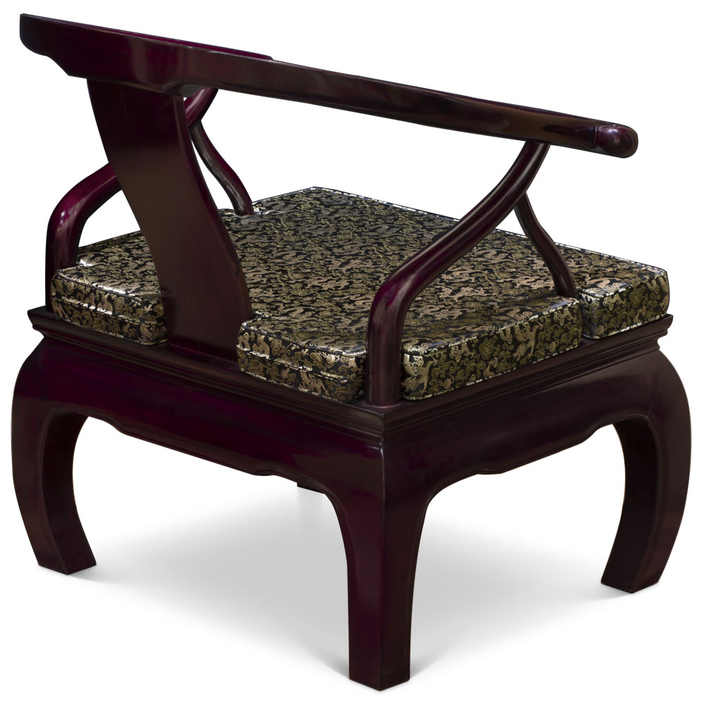 Dark Cherry Rosewood Chow Leg Chinese Monk Chair