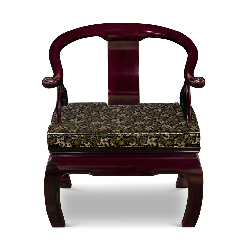 Dark Cherry Rosewood Chow Leg Chinese Monk Chair