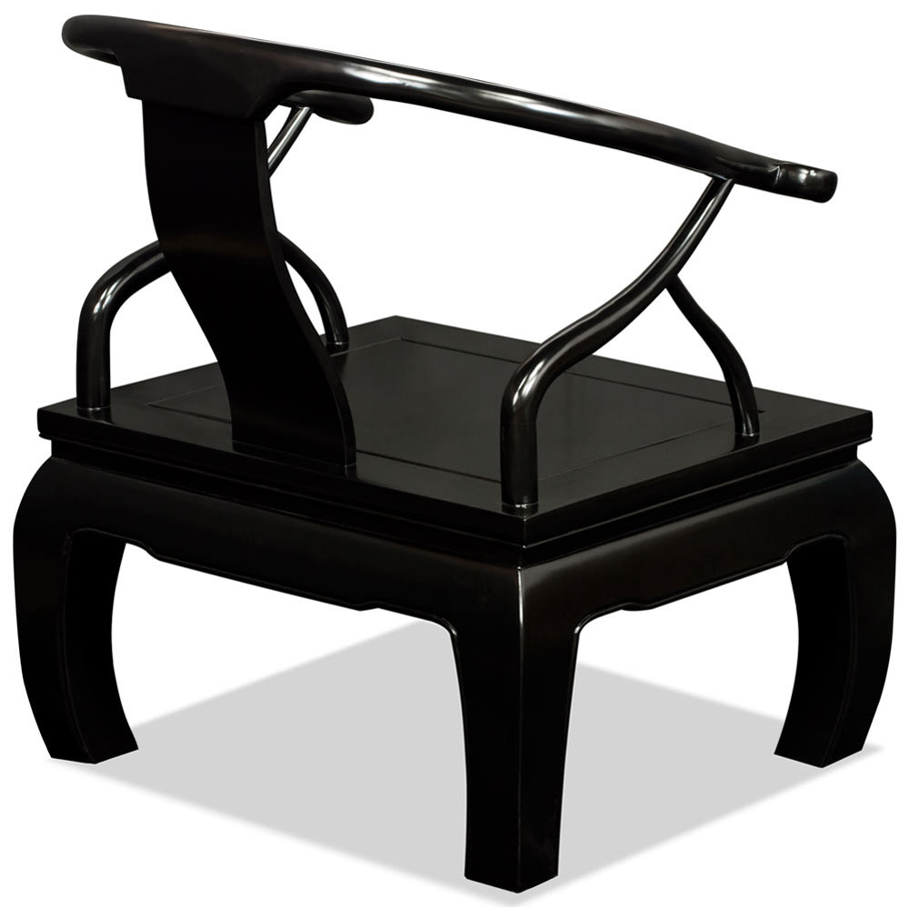 Black Elmwood Chow Leg Chinese Monk Chair