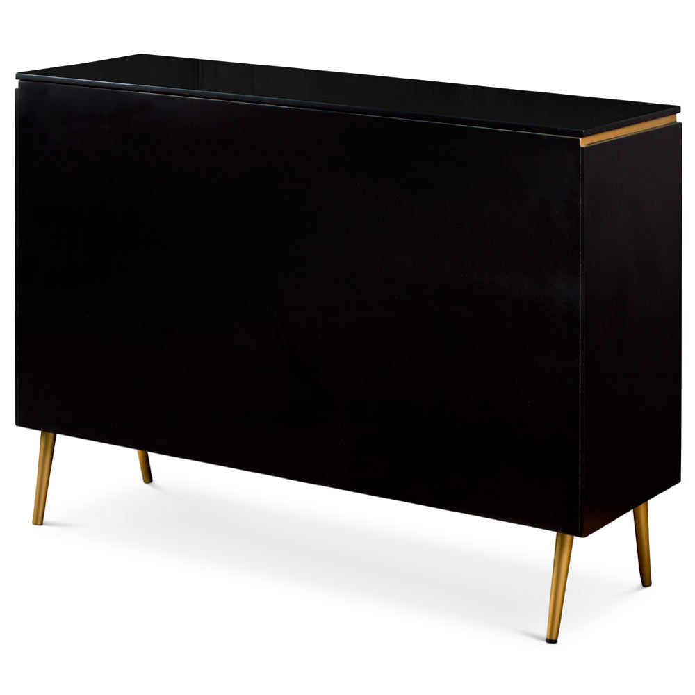 Black and Gold Zen Modern Asian Yuan Sideboard Cabinet