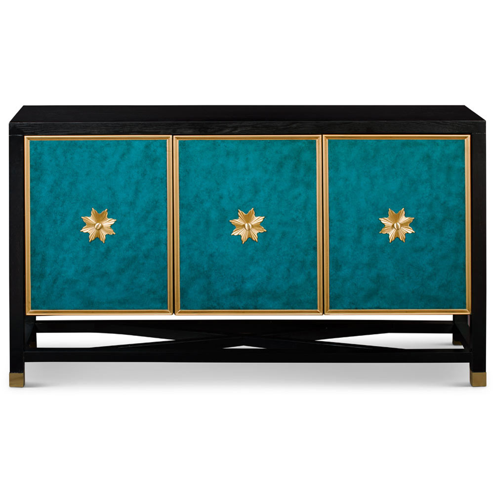 Black and Blue Zen Modern Asian Vanity Cabinet