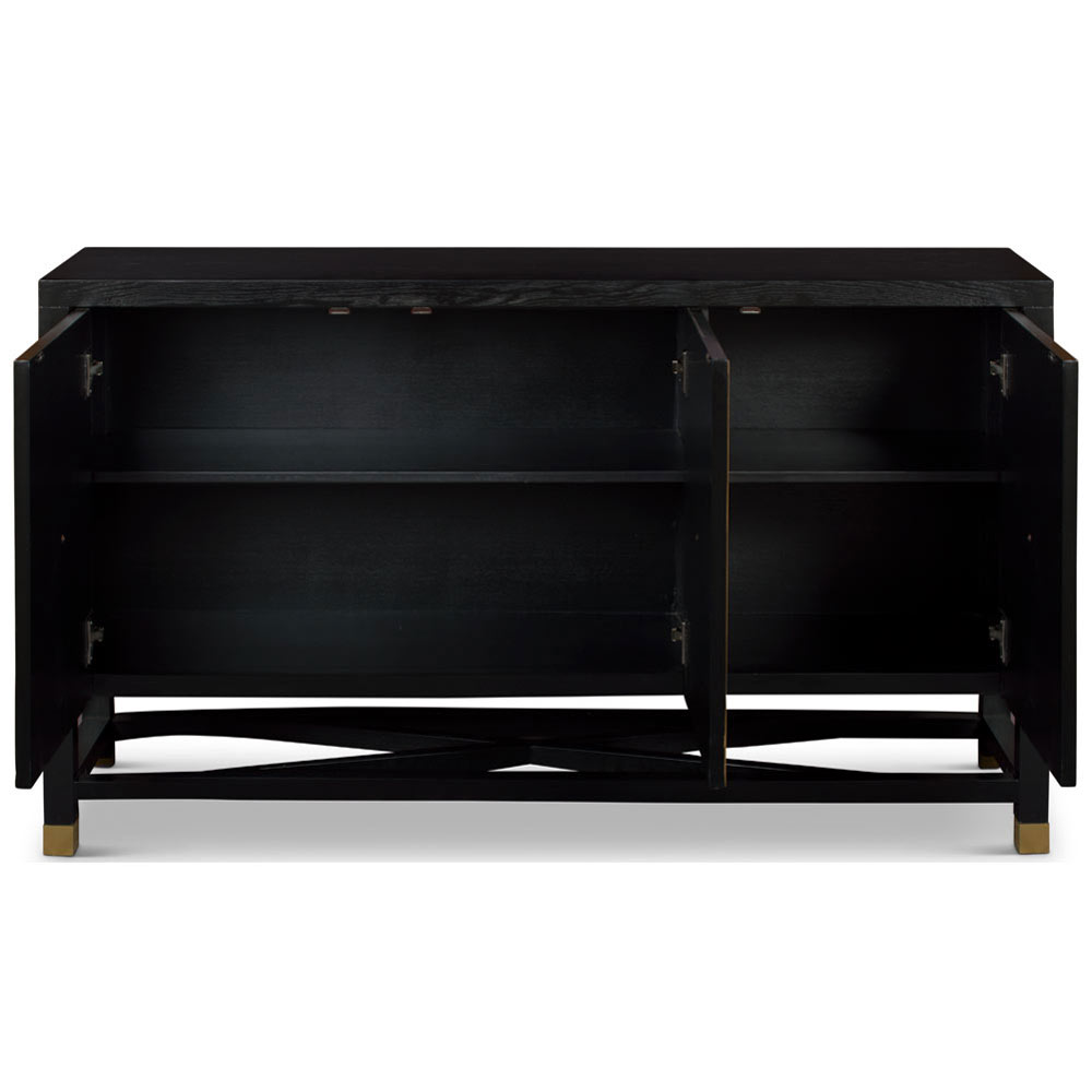 Black and Blue Zen Modern Asian Vanity Cabinet