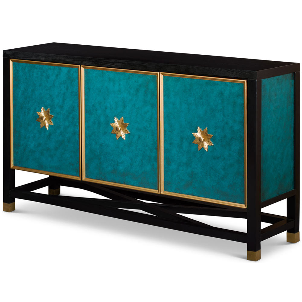 Black and Blue Zen Modern Asian Vanity Cabinet