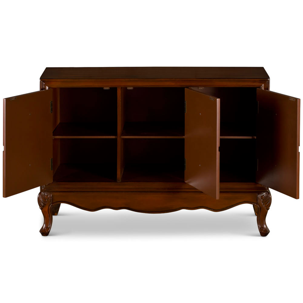 Victorian Queen Anne Style Zen Modern Asian Cabinet with World Map Motif