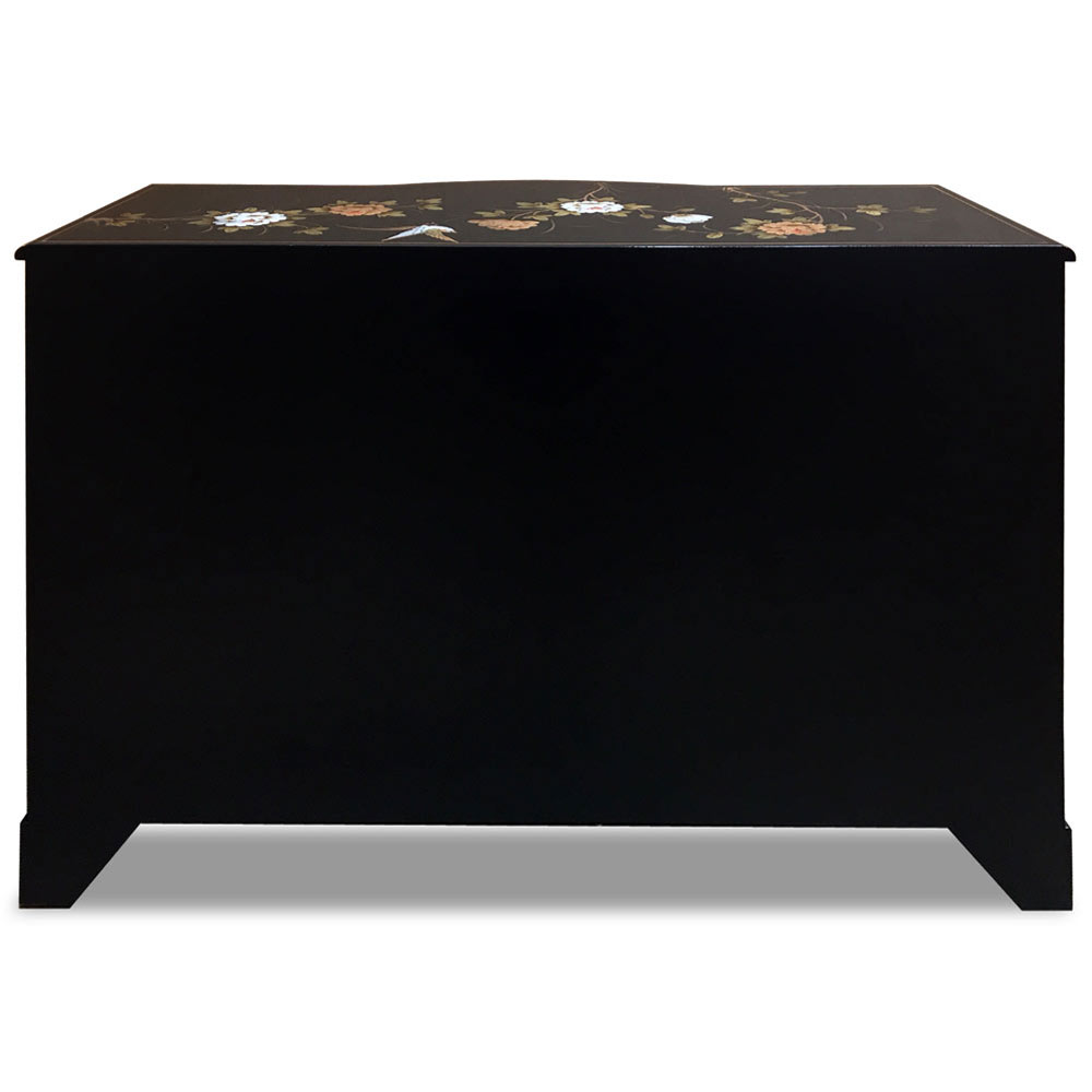 Black Lacquer Mother of Pearl Oriental Accent Cabinet