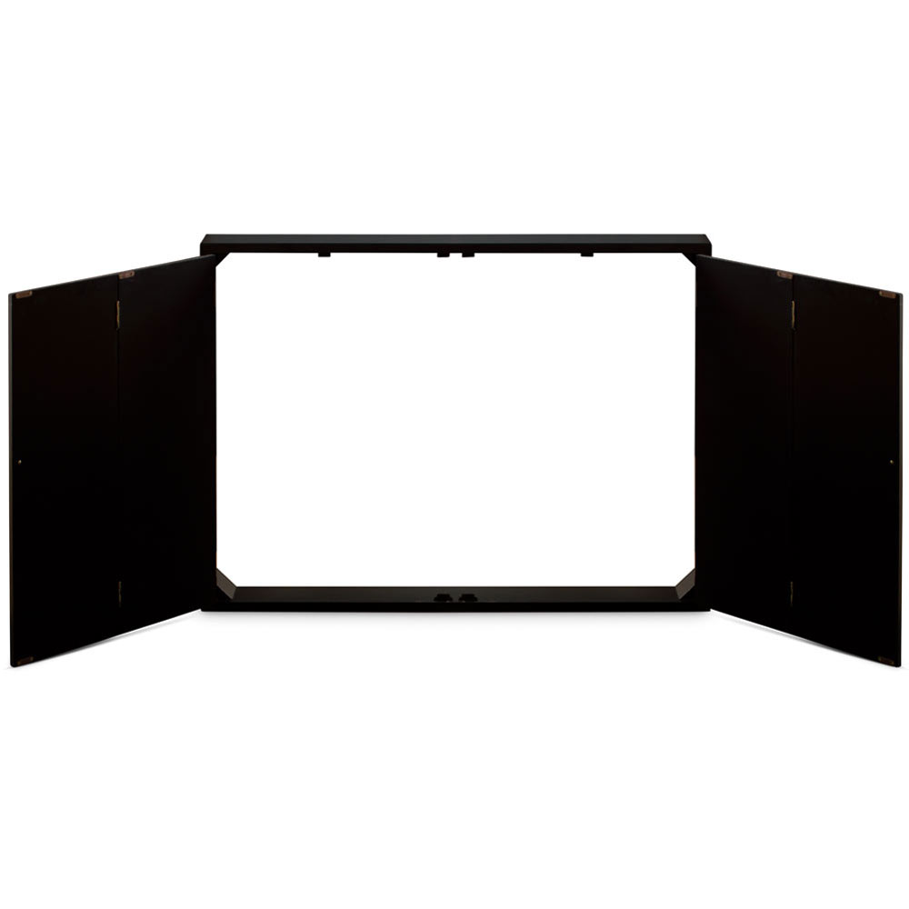 Matte Black Ming Asian Wall TV Cabinet