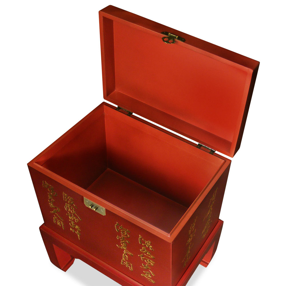 Chinese Calligraphy Trunk on Stand