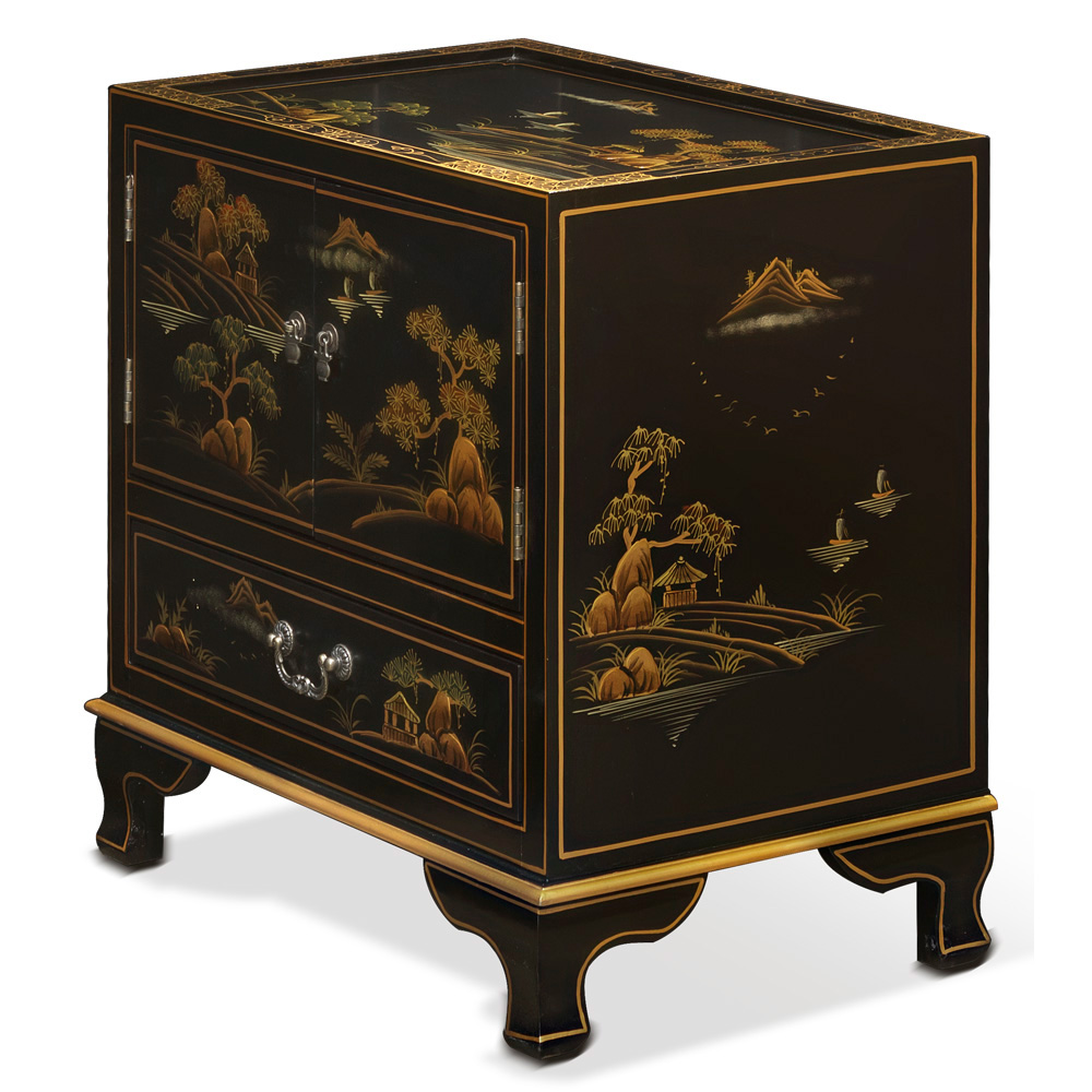Chinoiserie Scenery Design Lamp Table
