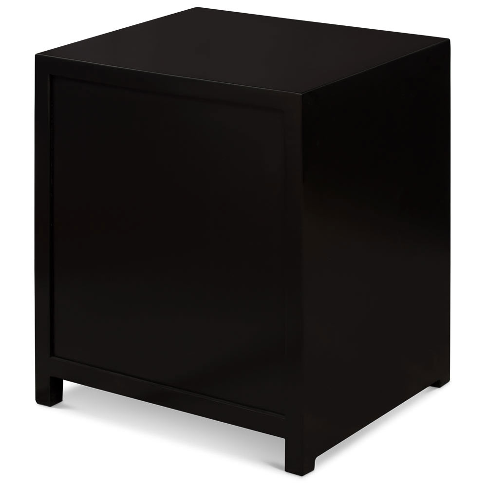 Matte Black Elmwood Chinese Ming Cabinet