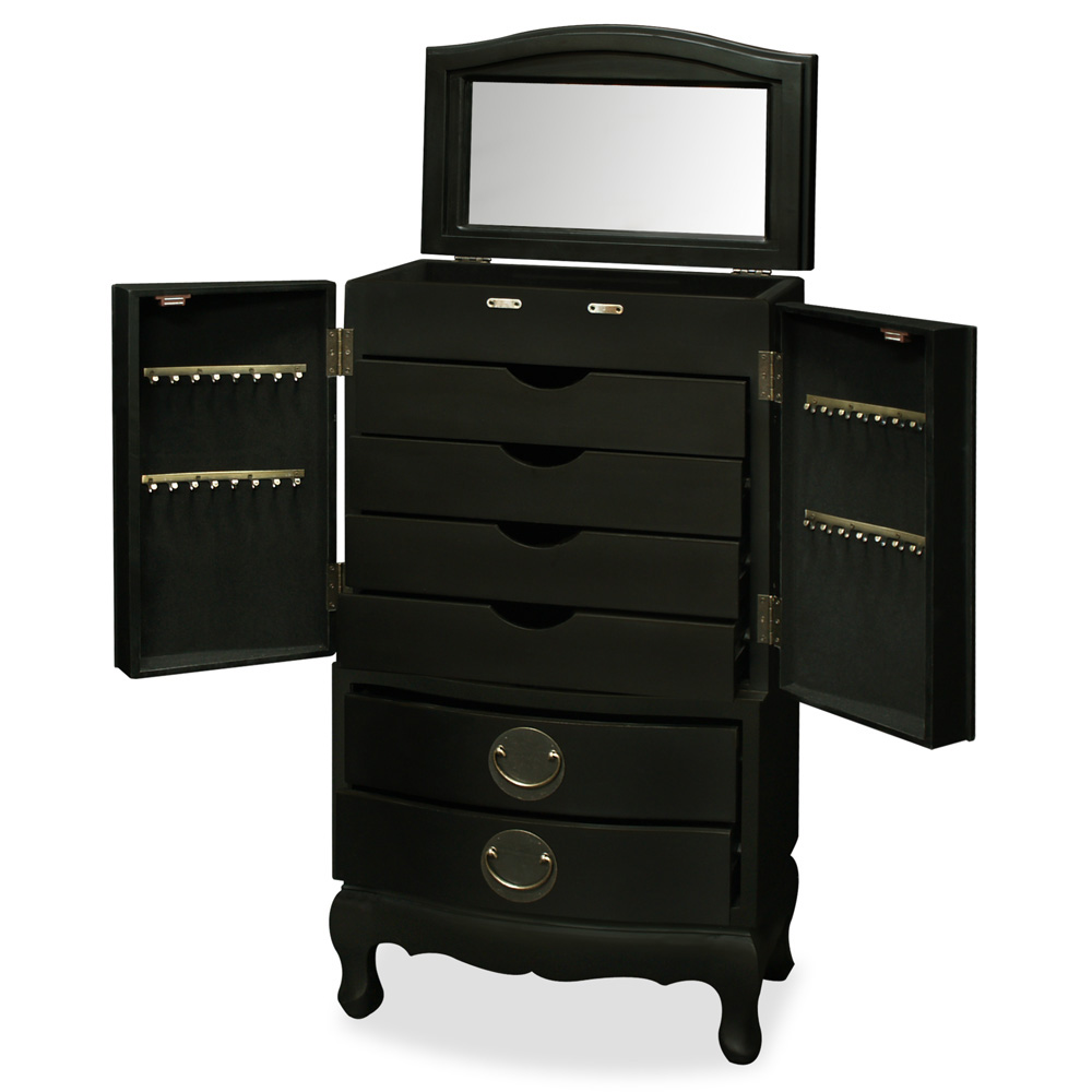 Black Ming Style Jewelry Armoire