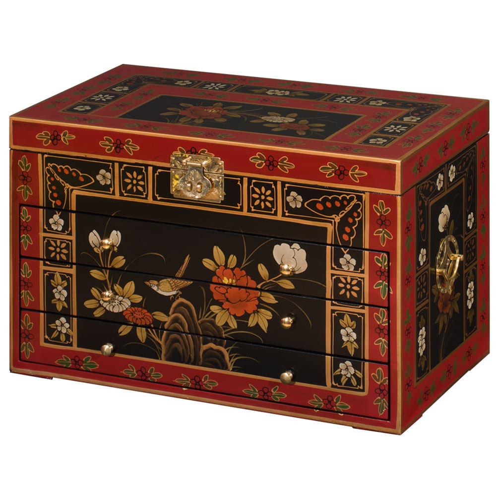 Tibetan Flower Motif Jewelry Chest