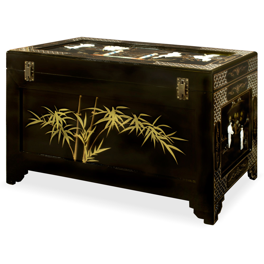 Black Lacquer Mother of Pearl Dowry Trunk