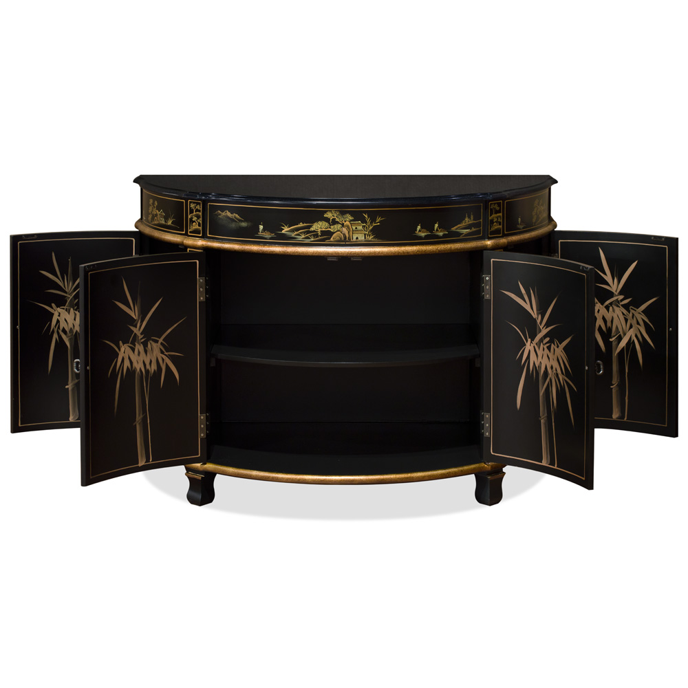 Chinoiserie Scenery French Commode with Granite Top