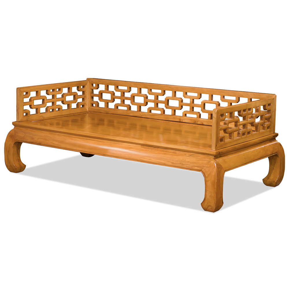 Natural Finish Elmwood Chinese Ming Day Bed
