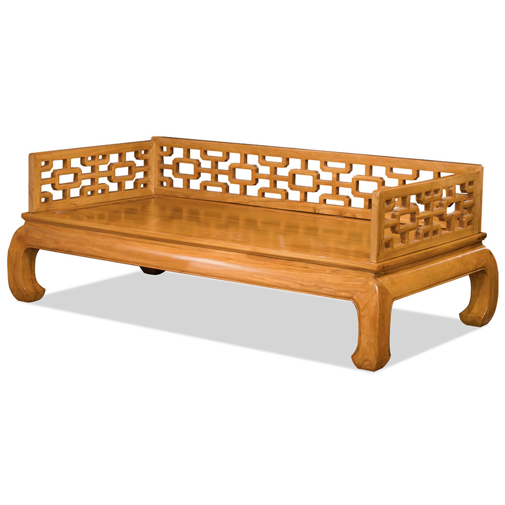 Natural Finish Elmwood Chinese Ming Day Bed