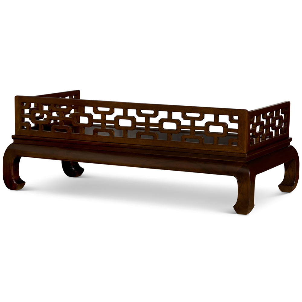 Dark Espresso Finish Elmwood Chinese Ming Day Bed