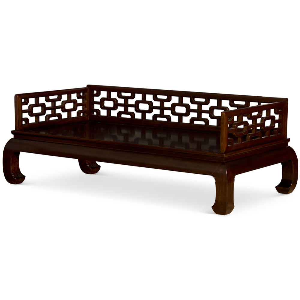 Dark Espresso Finish Elmwood Chinese Ming Day Bed