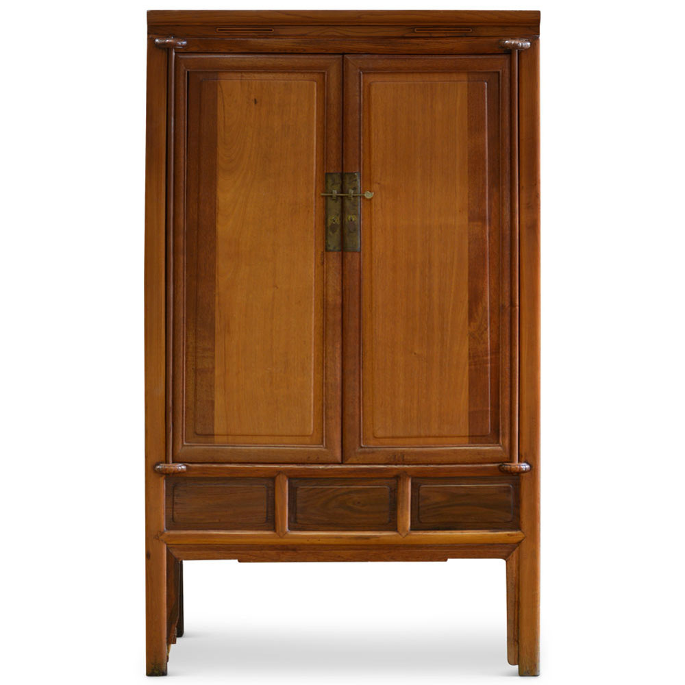 Natural Finish Elmwood Oriental Armoire