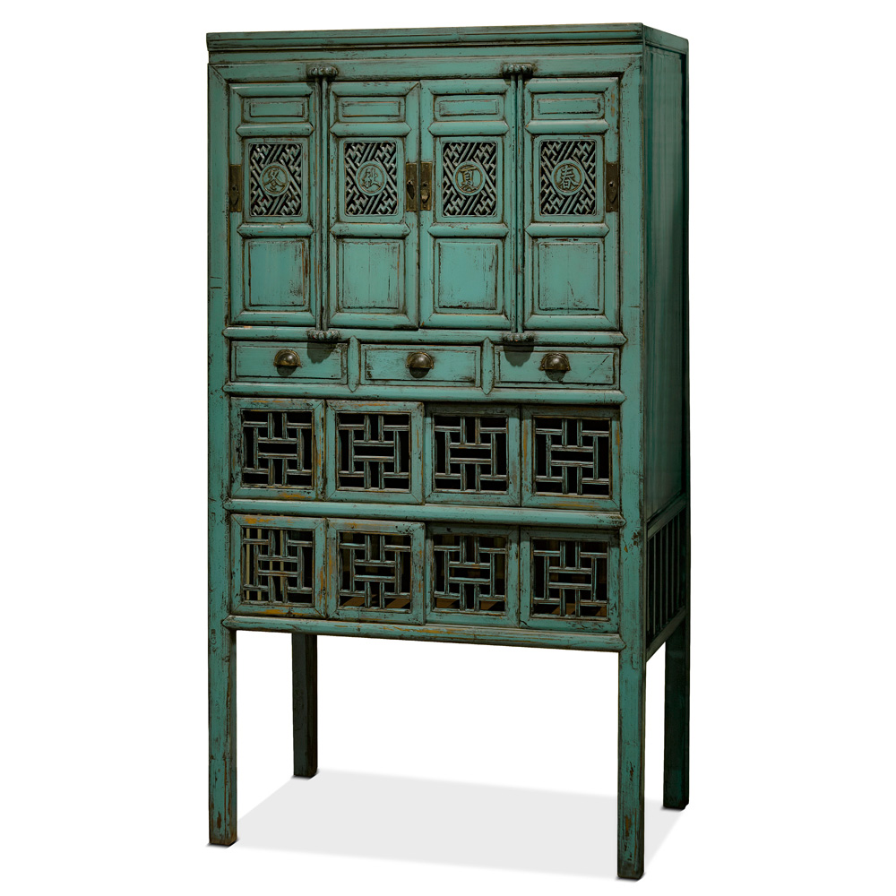 Antique Turquoise Kitchen Cabinet