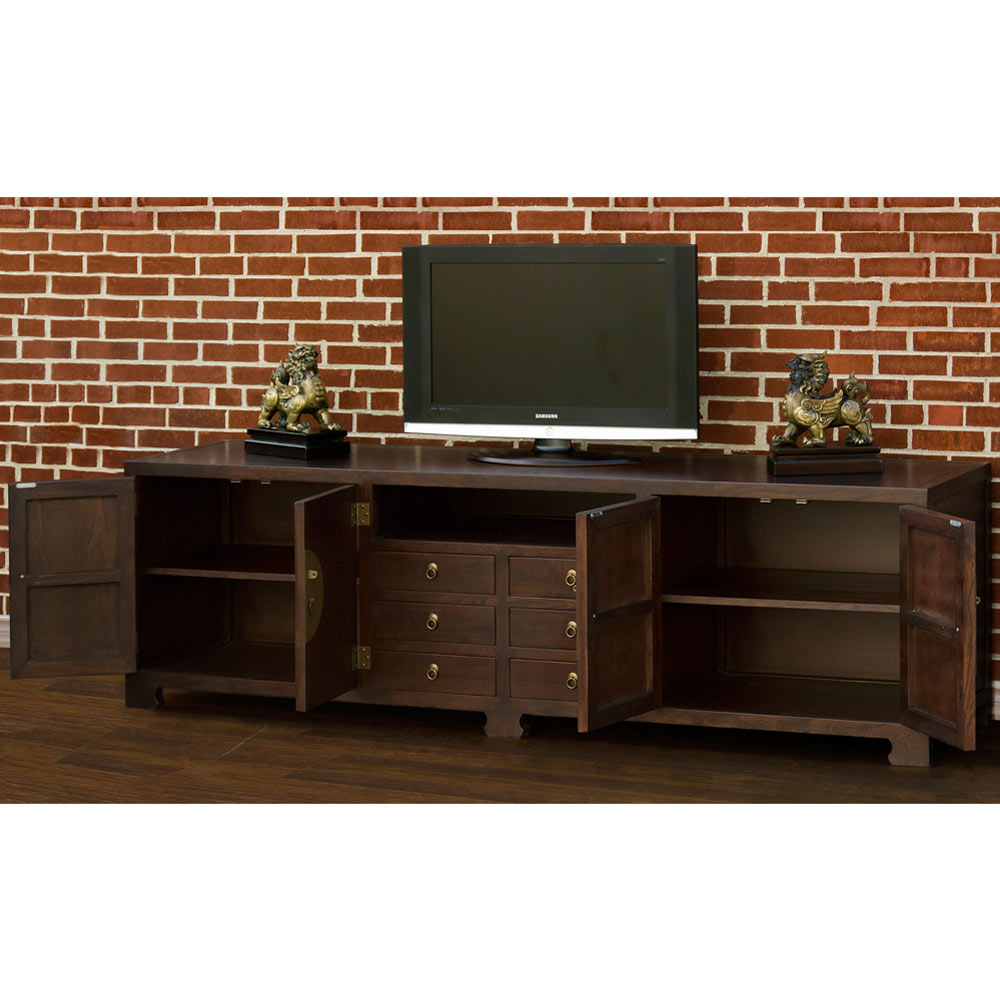 Dark Espresso Elmwood Chinese Ming Media Cabinet - with FREE Inside Delivery