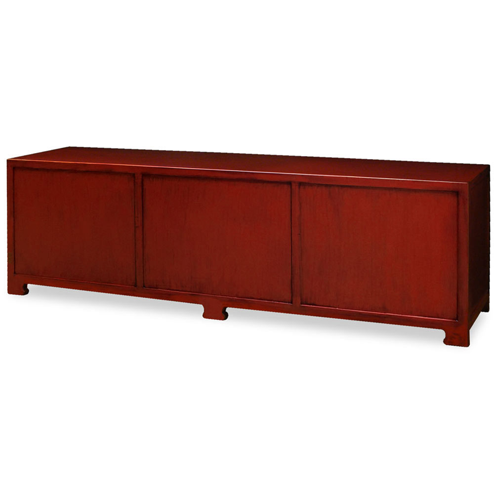 Distressed Red Elmwood Chinese Ming Media Cabinet - with FREE Inside Delivery