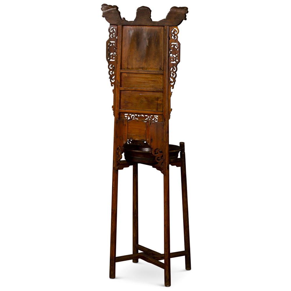 Antique Ningbo Vanity Stand with Wooden Basin