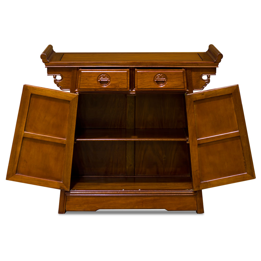 37in Rosewood Longevity Design Asian Altar Style Cabinet