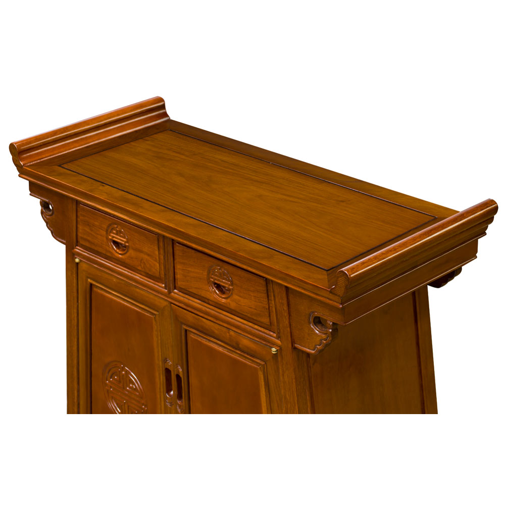 37in Rosewood Longevity Design Asian Altar Style Cabinet