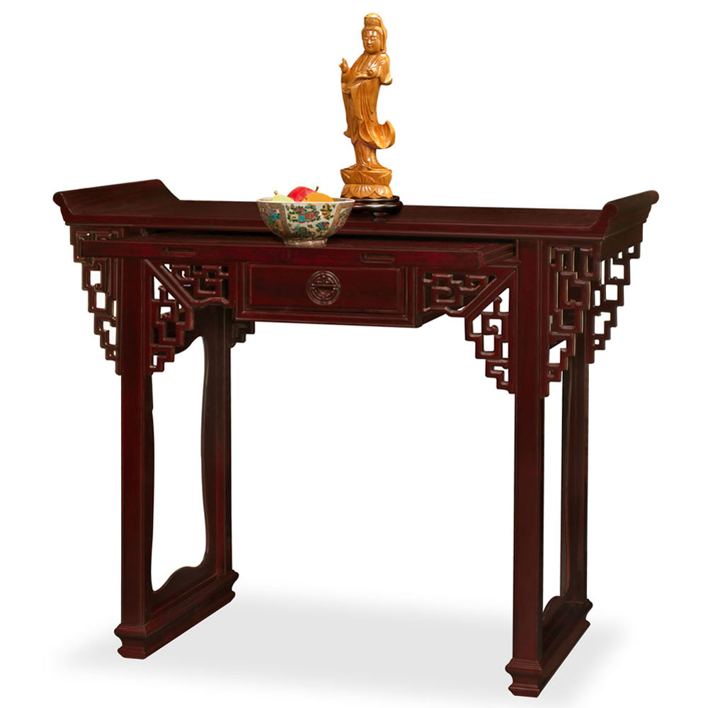 Dark Cherry Rosewood Ming Style Asian Altar Table