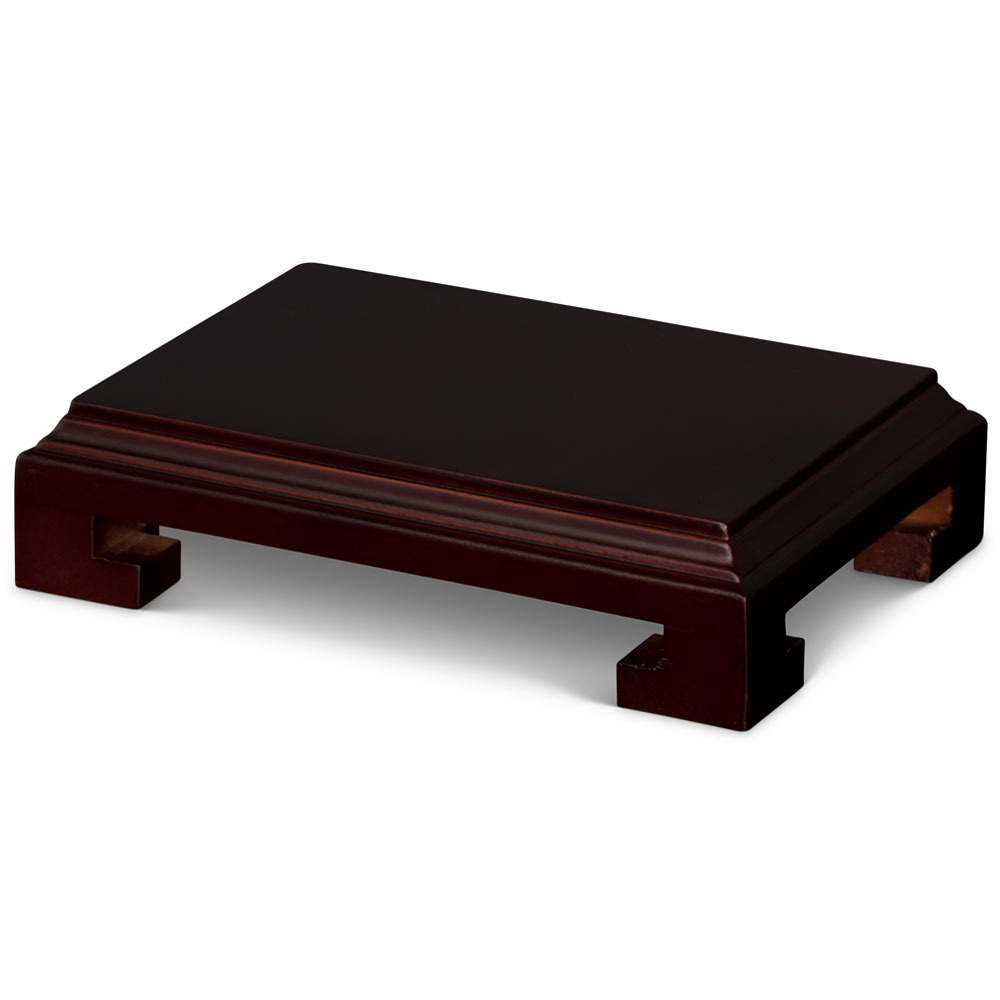 Dark Brown Wooden Rectangular Chinese Stands