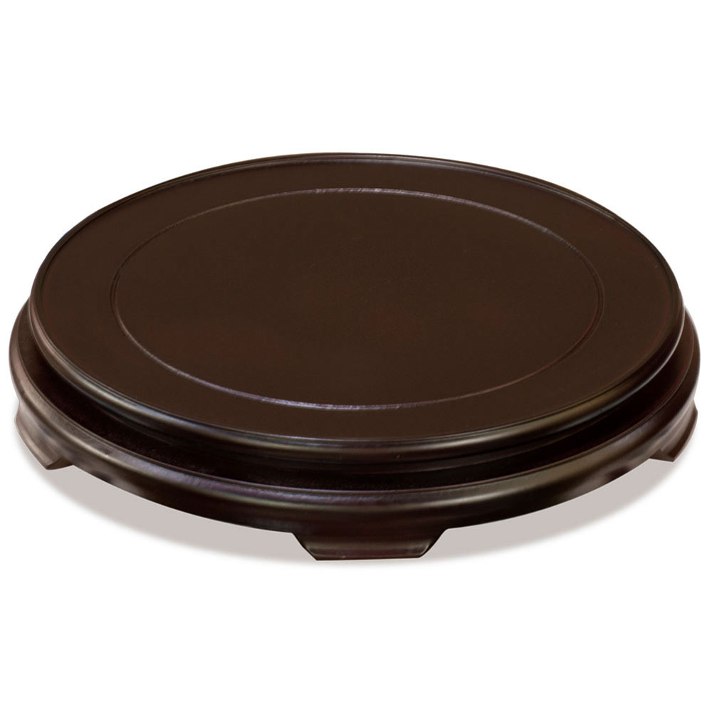 Dark Brown Round Chinese Wooden Stands