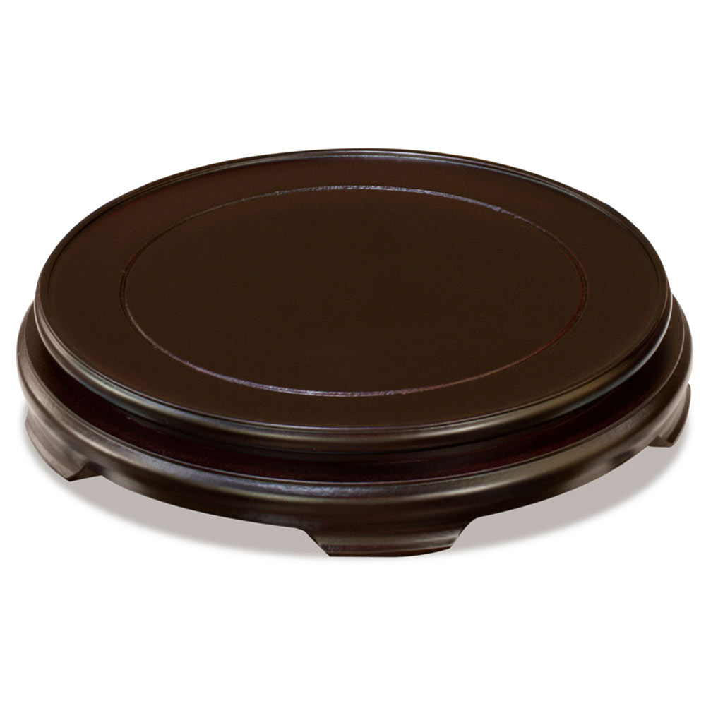 Dark Brown Round Chinese Wooden Stands