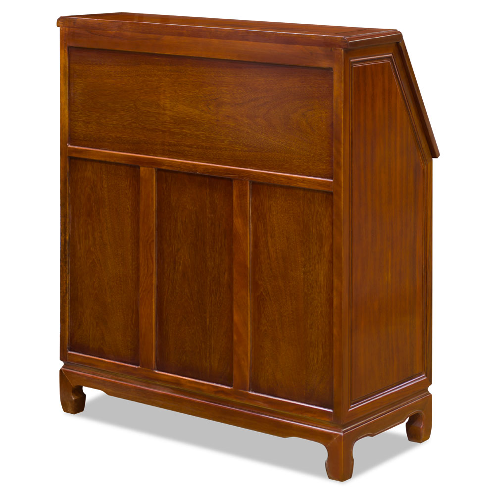 Natural Finish Rosewood Longevity Design Oriental Secretaire Desk