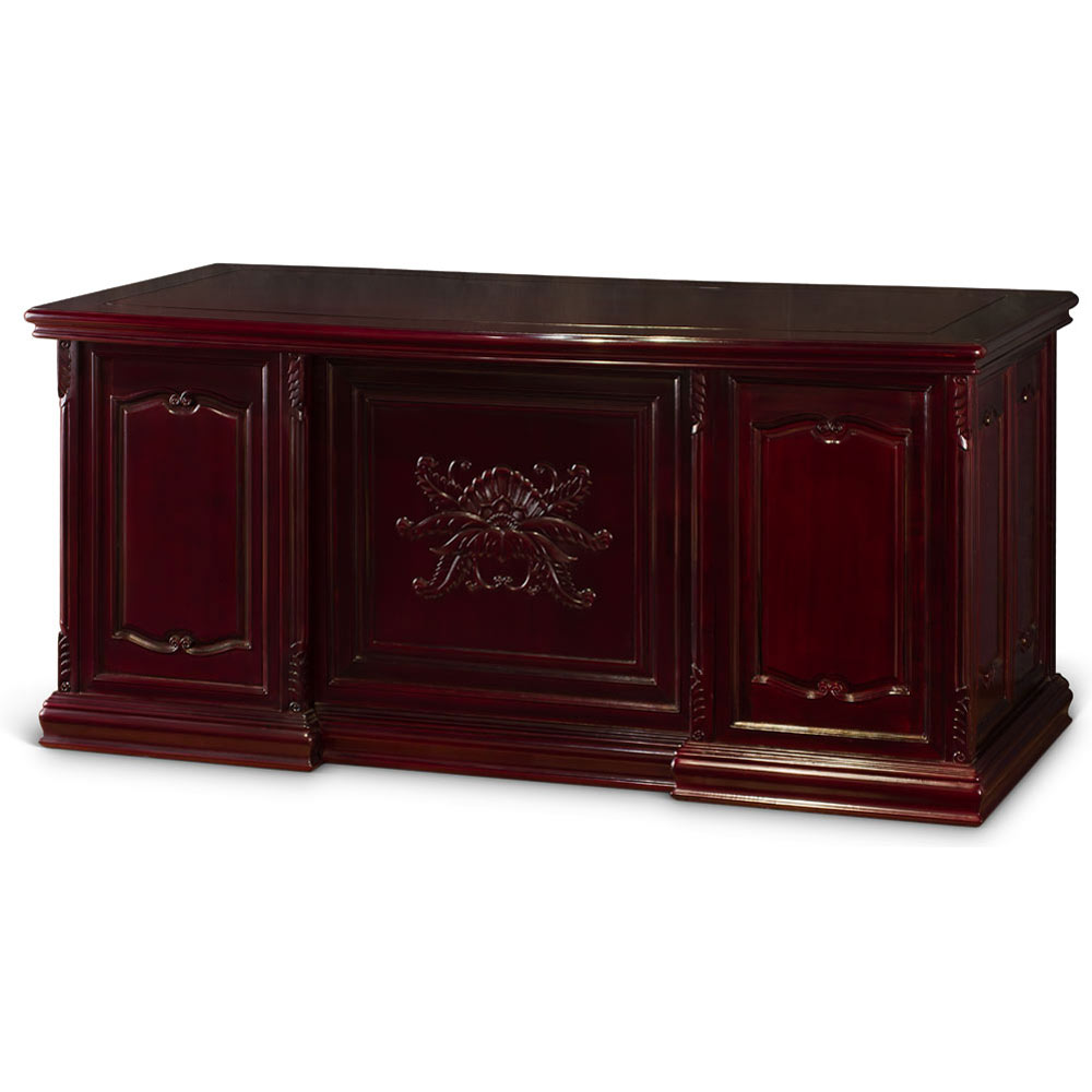 Dark Cherry Rosewood French Style Credenza Desk