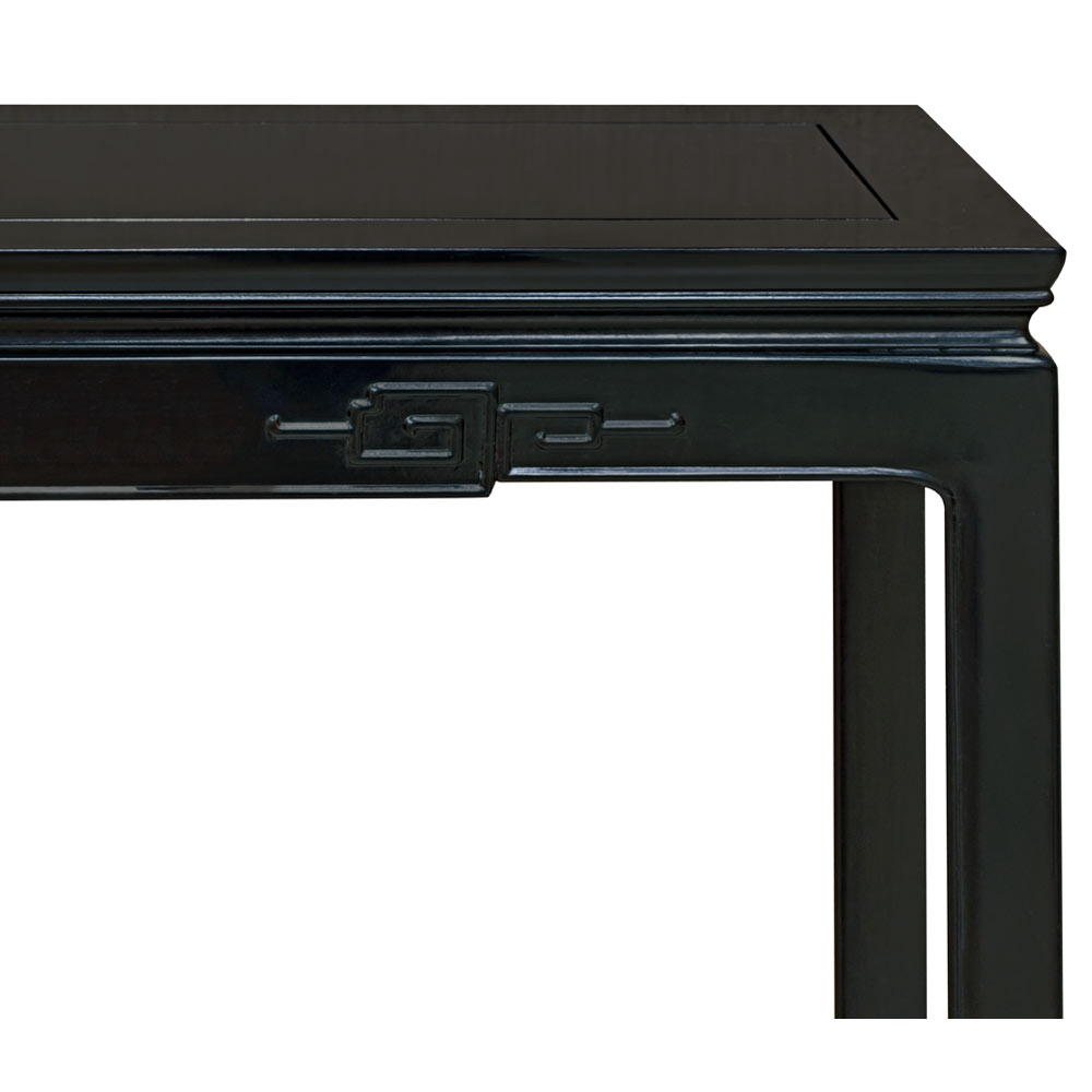 Black Rosewood Chinese Key Motif Console Table