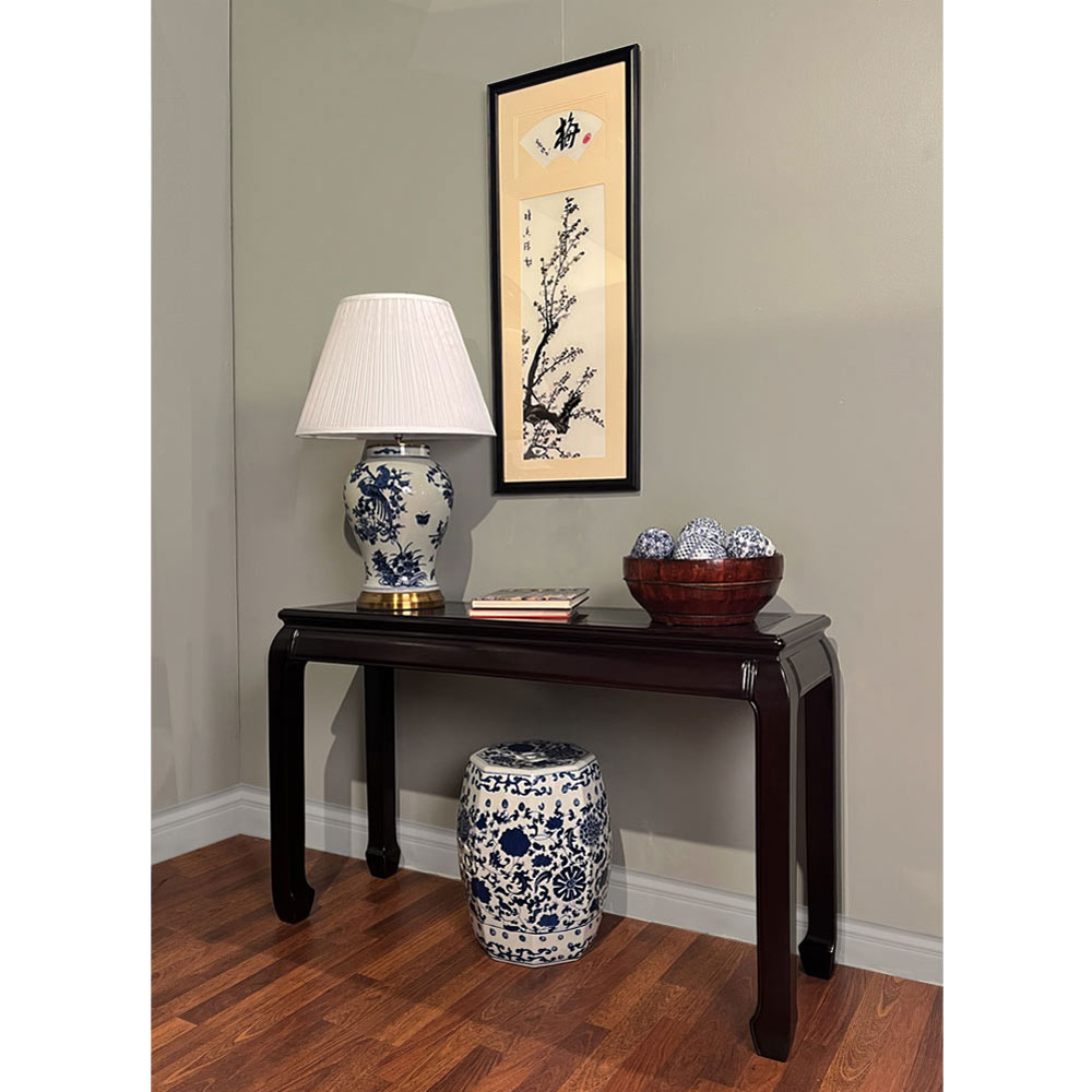 Dark Cherry Rosewood Ming Console Table