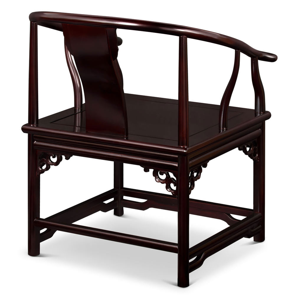 Dark Cherry Rosewood Ming Style Chinese Arm Chair