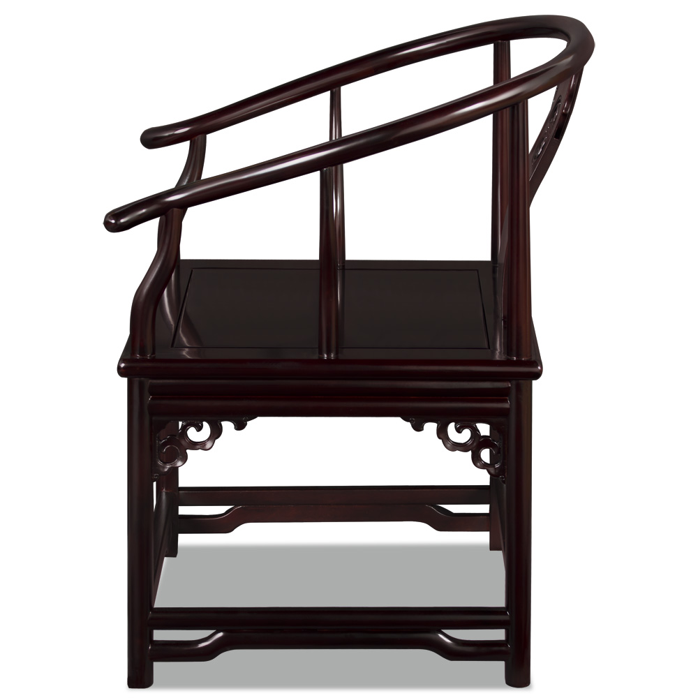 Dark Cherry Rosewood Ming Style Chinese Arm Chair