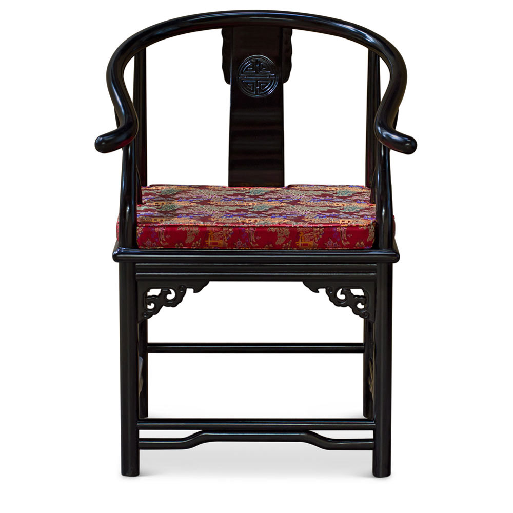 Black Finish Rosewood Ming Style Chinese Arm Chair