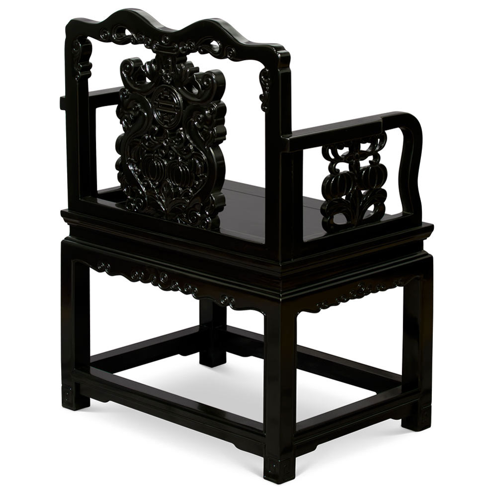 Black Rosewood Imperial Palace Tai Shi Oriental Arm Chair