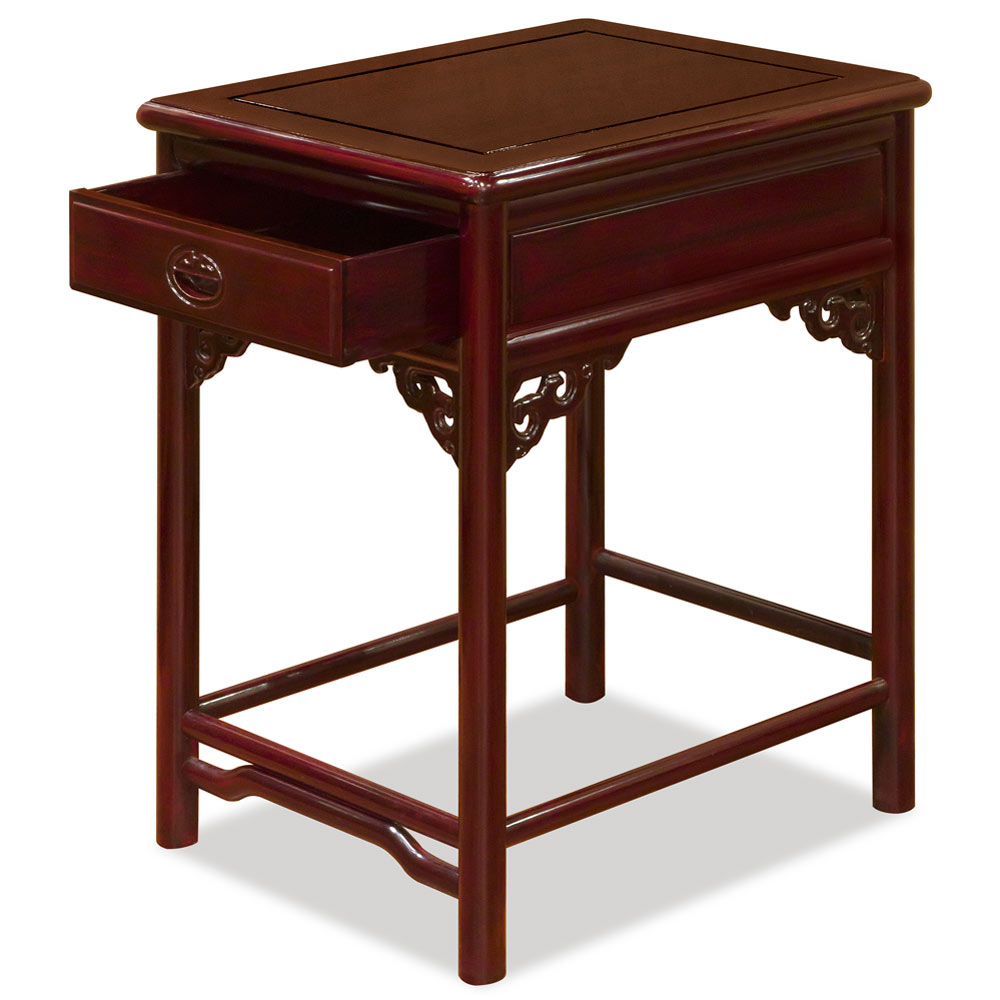 Dark Cherry Rosewood Chinese Ming End Table