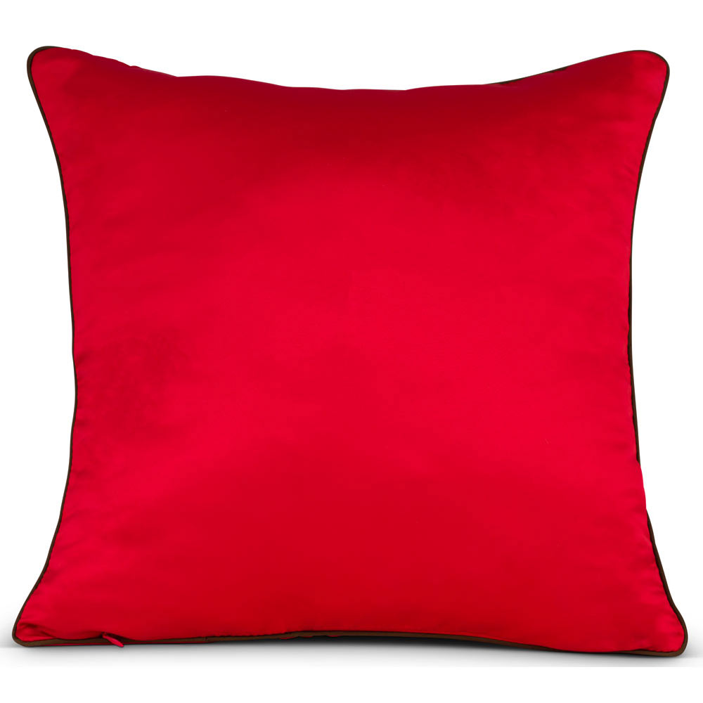 Royal Red Embroidered Longevity Motif Chinese Silk Pillow