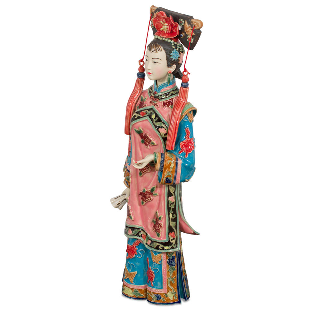 Chinese Porcelain Figurine, Qing Dynasty Noble Lady