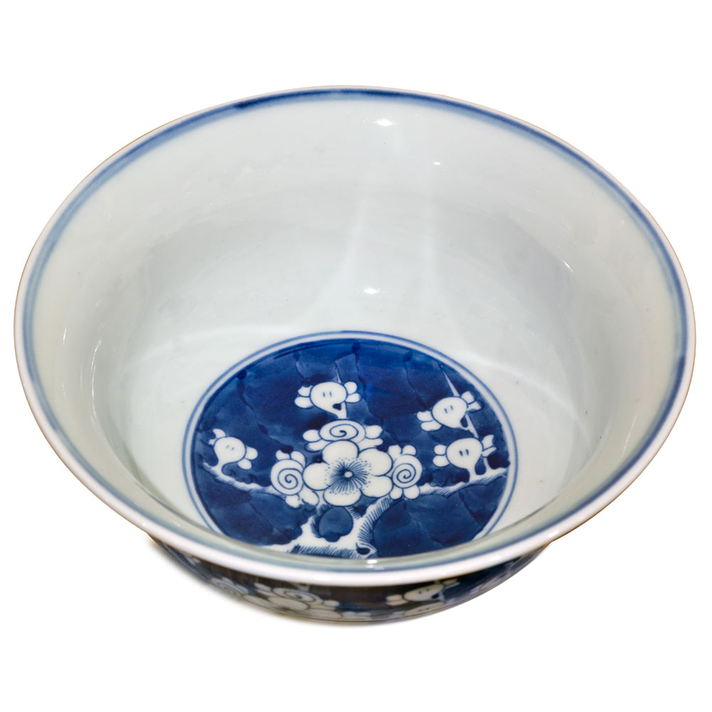 Blue and White Petite Cherry Blossom Motif Porcelain Bowl