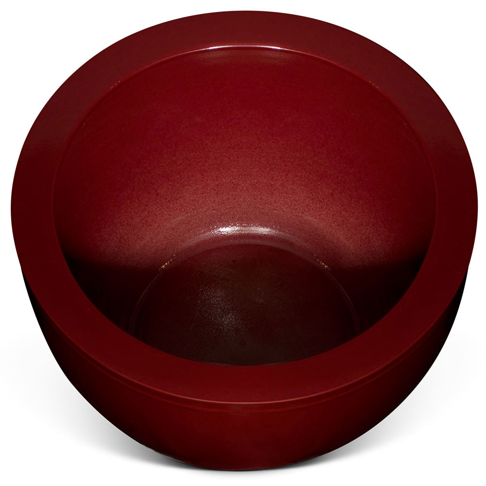 28in Handmade Maroon Red Chinese Fishbowl Planter