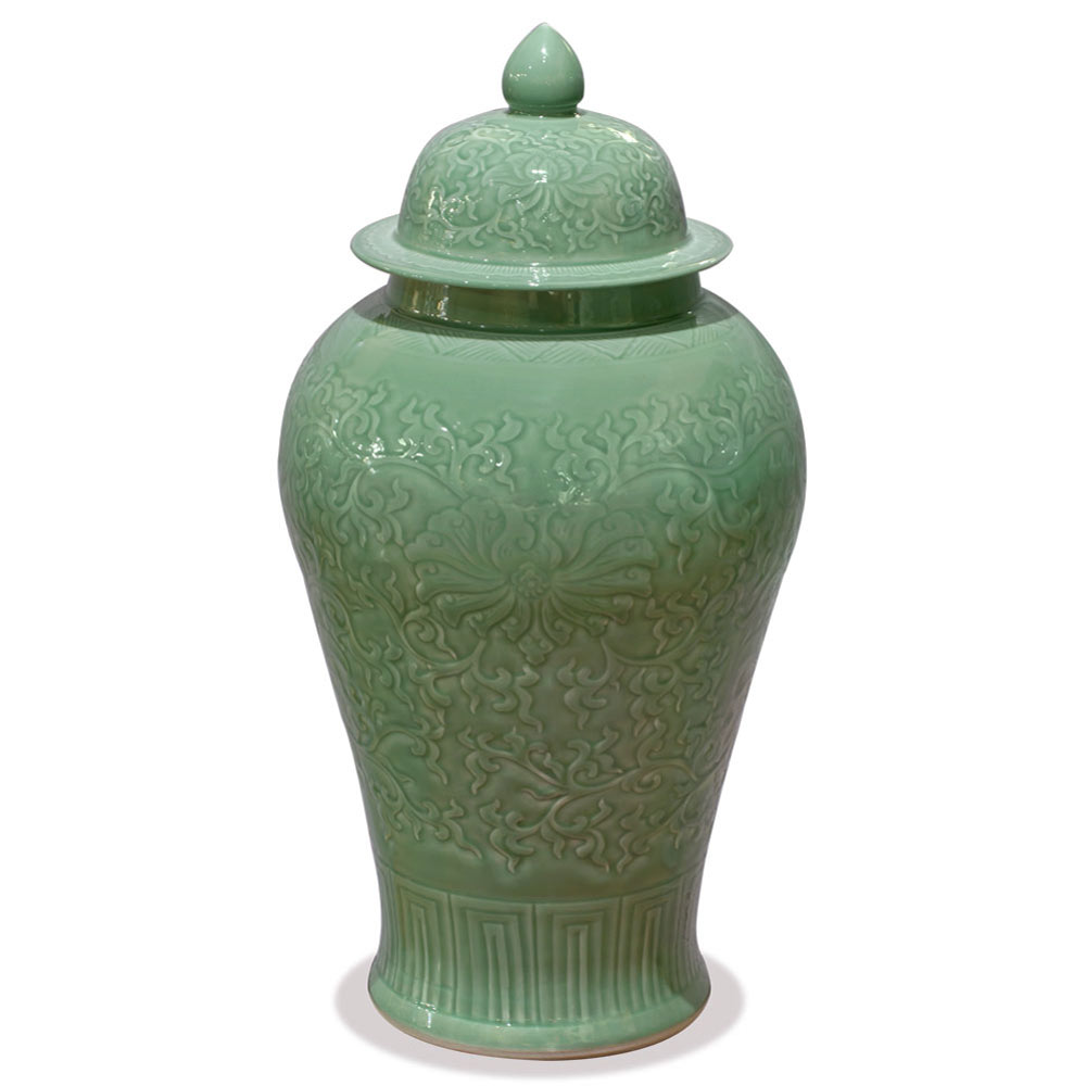 Pastel Green Porcelain Qingbai Imperial Chinese Ginger Jar